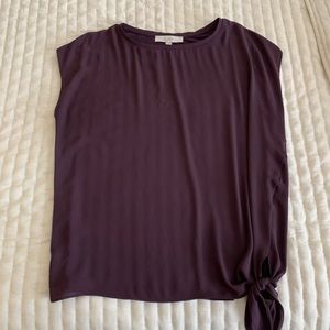 LOFT Dark Purple Side-tie Sleeveless Top - Size M